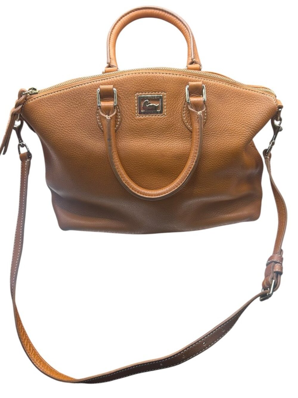 Dooney & Bourke large Dillen Satchel Camel Pebble Leather shoulder bag